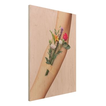 Impression sur bois - Arm With Flowers