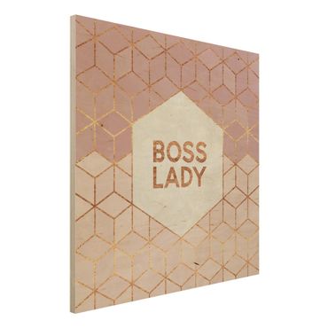 Impression sur bois - Boss Lady Hexagons Pink