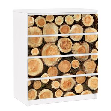 Papier adhésif pour meuble IKEA - Malm commode 4x tiroirs - No.YK18 Tree Trunks
