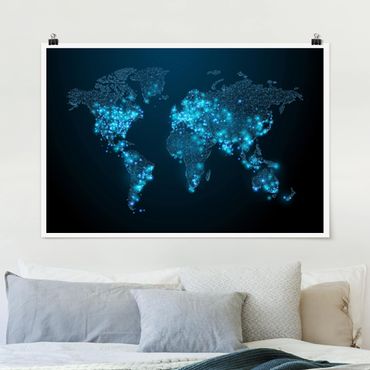 Poster - Connected World World Map