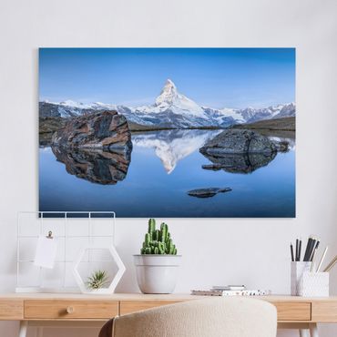 Impression sur toile - Stellisee Lake In Front Of The Matterhorn