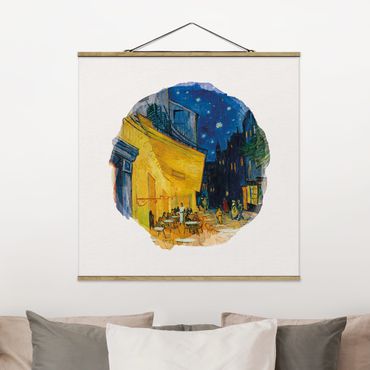 Tableau en tissu avec porte-affiche - WaterColours - Vincent Van Gogh - Cafe Terrace In Arles