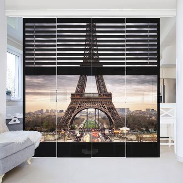 Set de panneaux coulissants - Window Blinds View - Eiffel Tower Paris