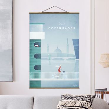 Tableau en tissu avec porte-affiche - Travel Poster - Copenhagen