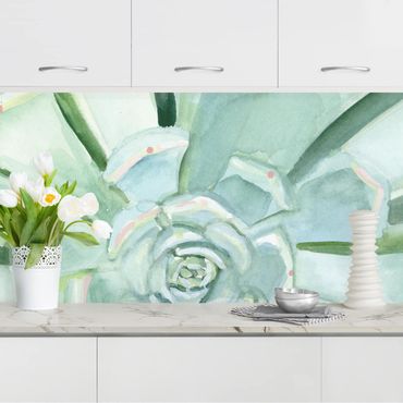 Revêtement mural cuisine - Succulent Plant Watercolour Light Coloured