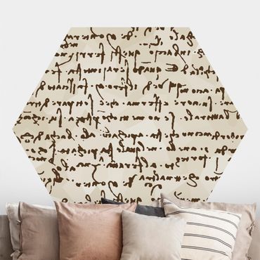 Papier peint hexagonal autocollant avec dessins - Da Vinci Manuscript