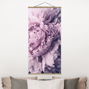 Tableau en tissu avec porte-affiche - Purple Peony Blossoms