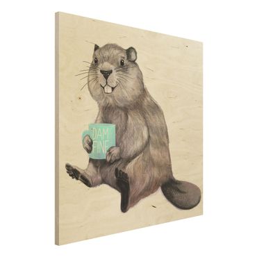 Impression sur bois - Illustration Beaver Wit Coffee Mug