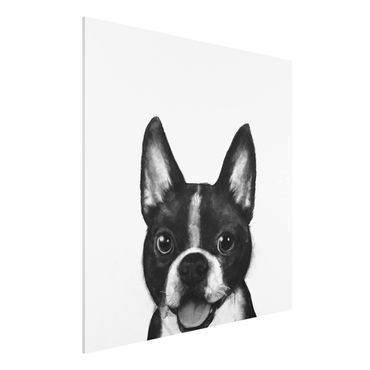 Impression sur forex - Illustration Dog Boston Black And White Painting