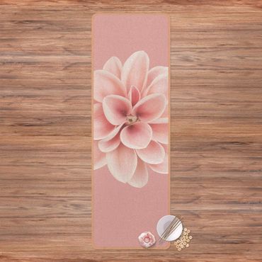 Tapis de yoga - Dahlia Pink Blush Flower Centered