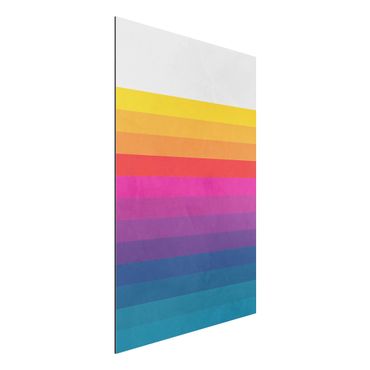 Tableau sur aluminium - Retro Rainbow Stripes
