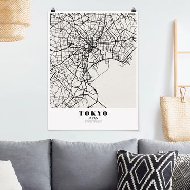 Poster cartes de villes, pays & monde - Tokyo City Map - Classic