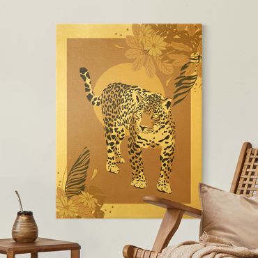 Tableau sur toile or - Safari Animals - Leopard