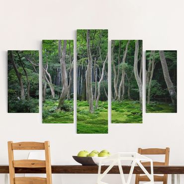Impression sur toile 5 parties - Japanese Forest
