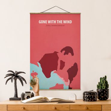 Tableau en tissu avec porte-affiche - Film Poster Gone With The Wind
