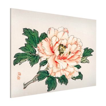 Tableau magnétique - Asian Vintage Drawing Pink Chrysanthemum