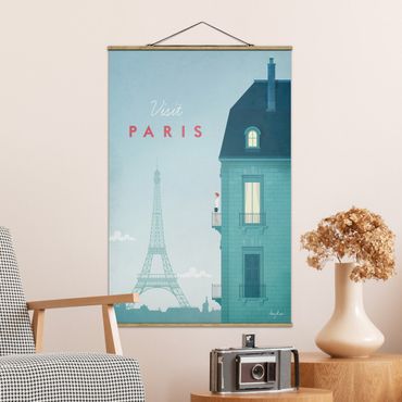 Tableau en tissu avec porte-affiche - Travel Poster - Paris