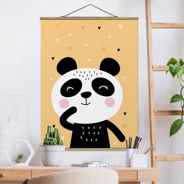 Tableau en tissu avec porte-affiche - The Happiest Panda