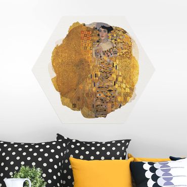 Hexagone en alu Dibond - WaterColours - Gustav Klimt - Portrait Of Adele Bloch-Bauer I