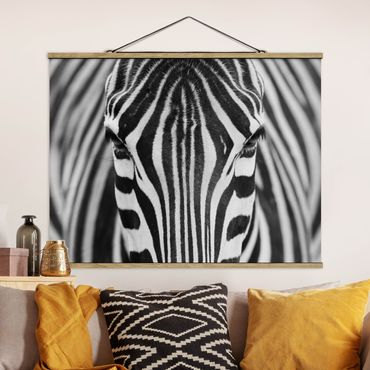 Tableau en tissu avec porte-affiche - Zebra Look