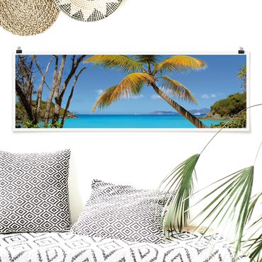 Poster panoramique plage - Les Seychelles