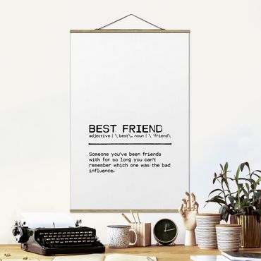 Tableau en tissu avec porte-affiche - Definition Best Friend - Format portrait 2:3