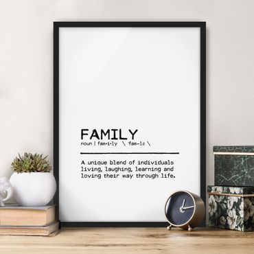 Framed poster - Definition Family Unique