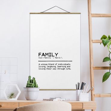 Tableau en tissu avec porte-affiche - Definition Family Unique - Format portrait 2:3