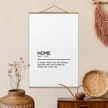 Tableau en tissu avec porte-affiche - Definition Home Welcome - Format portrait 2:3