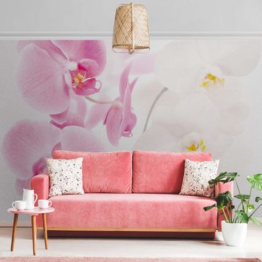 Metallic wallpaper - Delicate Orchids