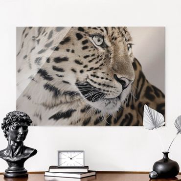 Tableau en verre - The Leopard - Format paysage
