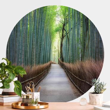 Papier peint rond autocollant - The Path Through The Bamboo