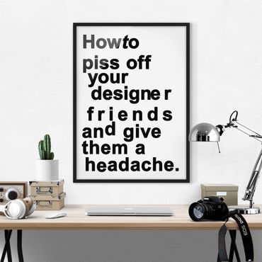 Framed poster - Designers Headache