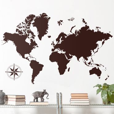 Sticker mural - Detailed World Map