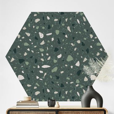 Papier peint hexagonal autocollant avec dessins - Detailed Terrazzo Pattern Messina