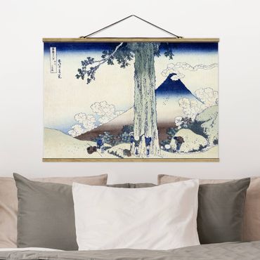 Tableau en tissu avec porte-affiche - Katsushika Hokusai - Mishima Pass In Kai Province