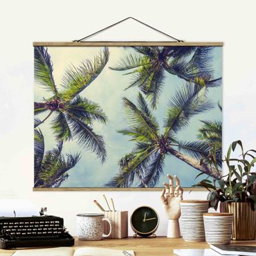 Tableau en tissu avec porte-affiche - The Palm Trees - Format paysage 4:3