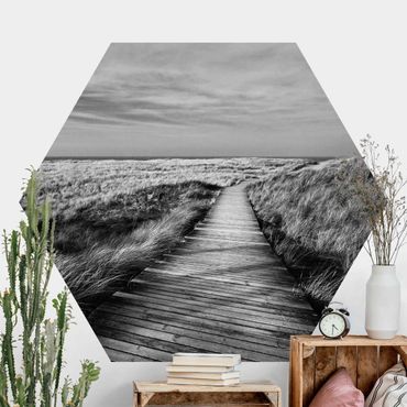 Papier peint panoramique hexagonal autocollant - Dune Path on Sylt II