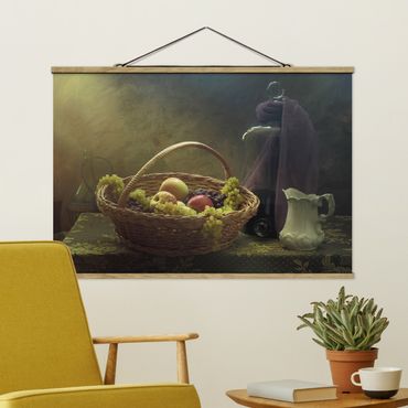 Tableau en tissu avec porte-affiche - Still Life With Fruit Basket