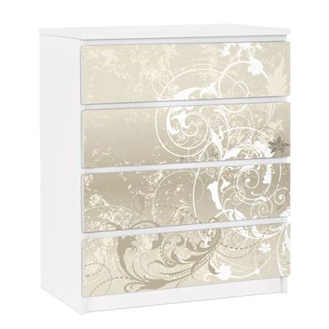 Papier adhésif pour meuble IKEA - Malm commode 4x tiroirs - Mother Of Pearl Ornament Design