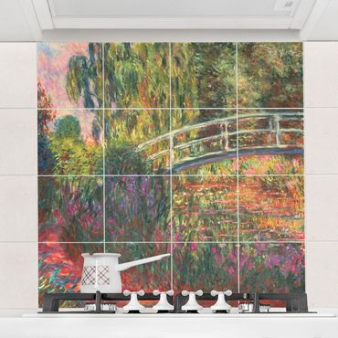 Sticker pour carrelage avec image - Claude Monet - Japanese Bridge In The Garden Of Giverny