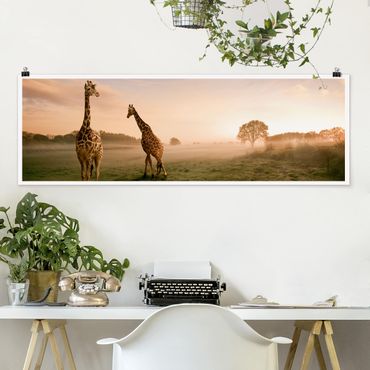 Poster panoramique animaux - Surreal Giraffes