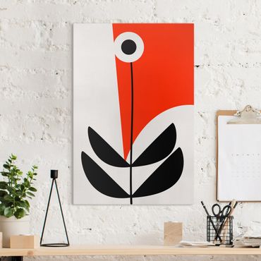 Impression sur toile - Abstract Shapes - Flower Red