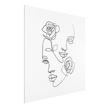 Impression sur forex - Line Art Faces Women Roses Black And White