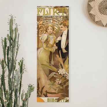 Tableau sur toile - Alfons Mucha - Advertising Poster For Flirt Biscuits