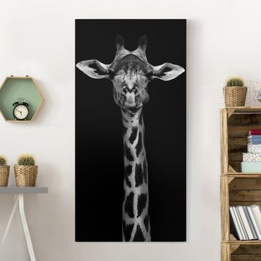 Impression sur toile - Dark Giraffe Portrait