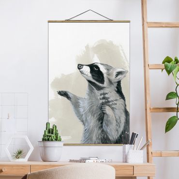 Tableau en tissu avec porte-affiche - Forest Friends - Raccoon