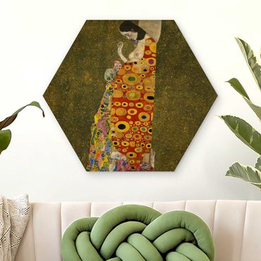 Hexagone en bois - Gustav Klimt - Hope II