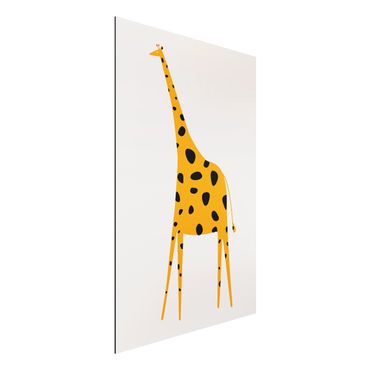 Tableau en alu Dibond - Yellow Giraffe