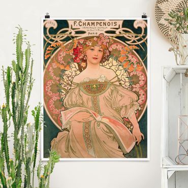 Poster reproduction - Alfons Mucha - Poster For F. Champenois
